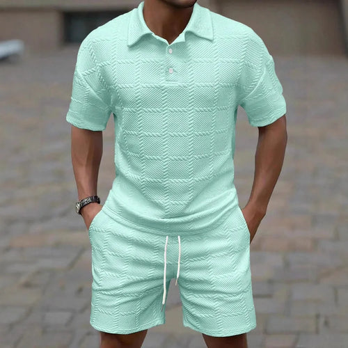 Men's Plaid Polo Set