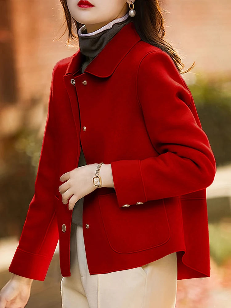 Women's Wool Button Coat