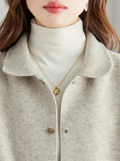 Women's Wool Button Coat