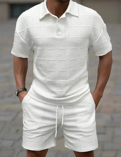 Men's Plaid Polo Set