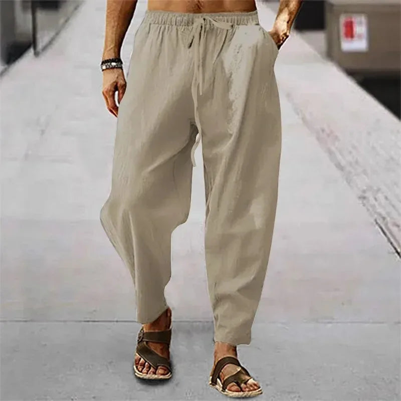 Men's Linen Wide-Leg Pants