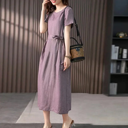 Cotton Linen A-Line Dress