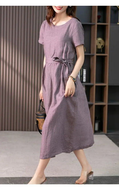 Cotton Linen A-Line Dress