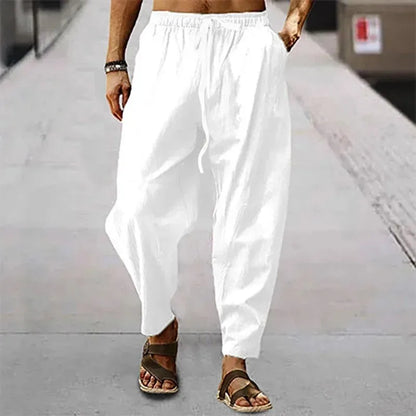 Men's Linen Wide-Leg Pants