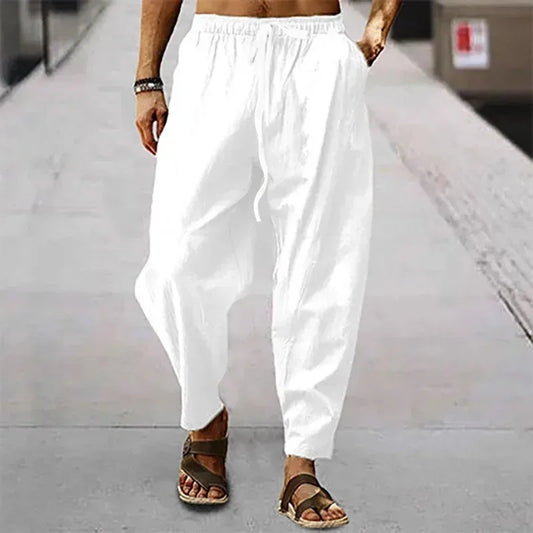 Men's Linen Wide-Leg Pants