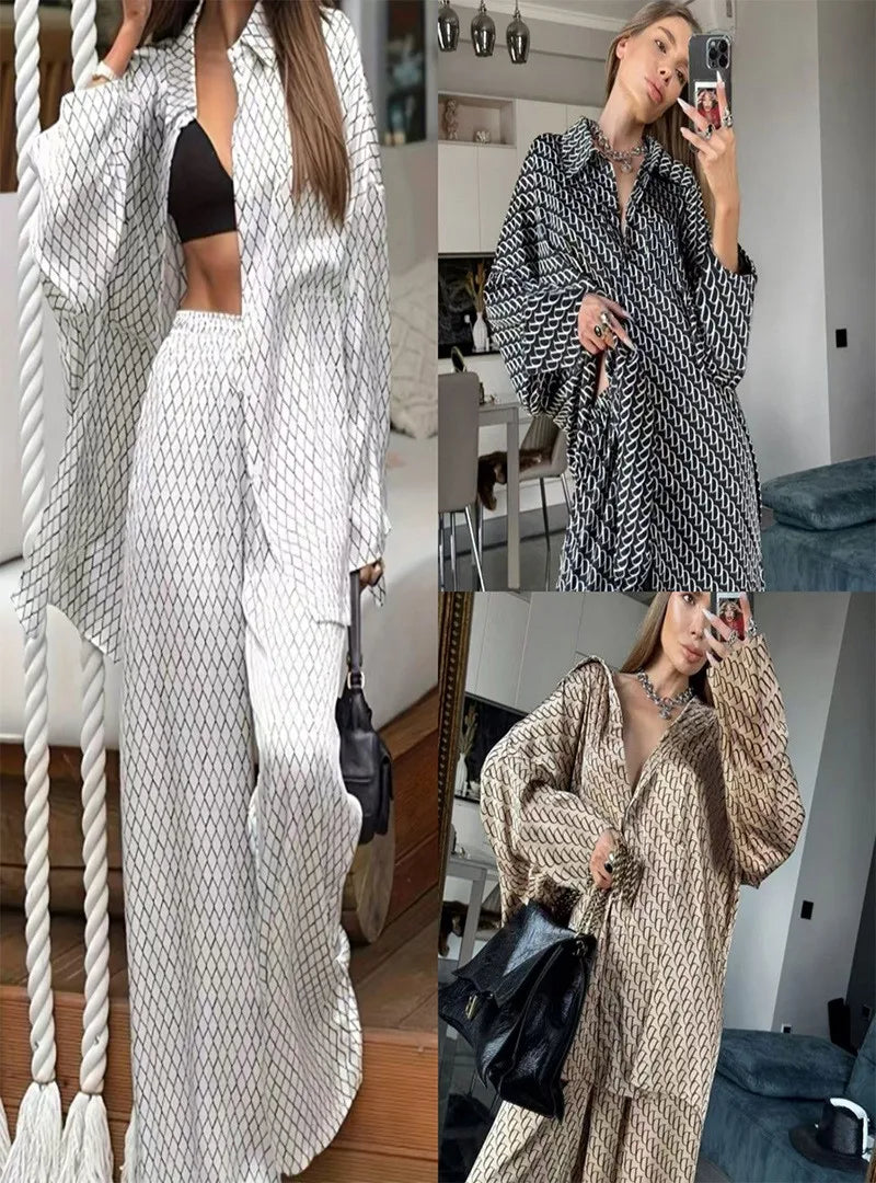 Women's Printed Wide-Leg Set