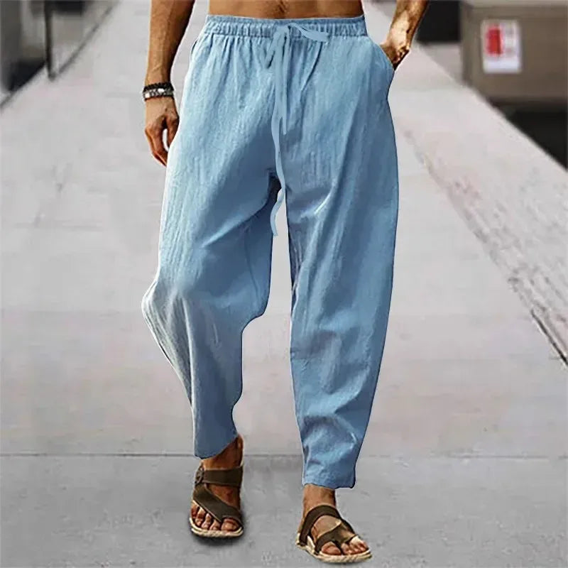 Men's Linen Wide-Leg Pants