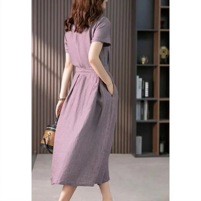 Cotton Linen A-Line Dress
