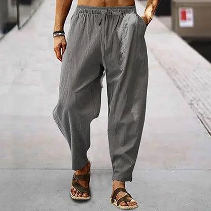 Men's Linen Wide-Leg Pants